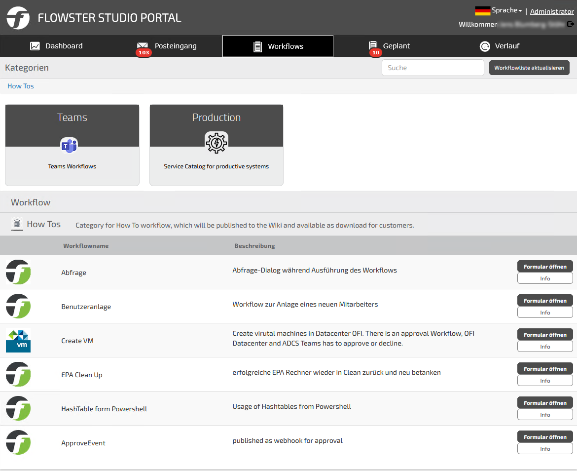 FLOWSTER Screenshot: Connect building blocks